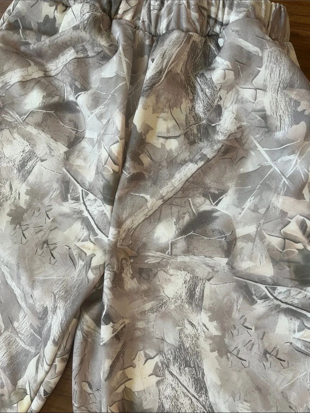 Light Gray Marble-camo Print Wide Leg Pants